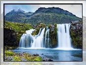 Wodospad, Islandia, Rzeka, Góry