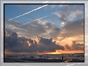 Wschód słońca, Stan Karolina Południowa, Stany Zjednoczone, Chmury, Morze, Park stanowy Huntington Beach State Park, Georgetown