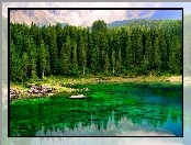 Wysokie, Góry, Drzewa, Jezioro