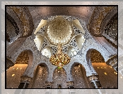 Wielki Meczet Szejka Zajida, Żyrandol, Wnętrze, Zjednoczone Emiraty Arabskie Inne wnętrza, Meczet, Abu Zabi