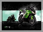 Kawasaki Z 1000 SX, Motocykliści, Zielony, Motocykl