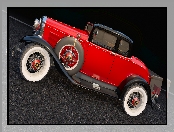 Zabytkowy, 1932, Czerwony, Ford Coupe Deluxe