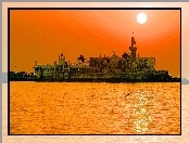 Zachód Słońca, Indie, Meczet, Morze