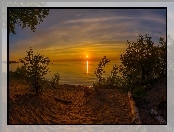 Zachód Słońca, Morze, Plaża
