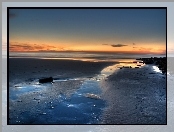 Plaża, Zachód, Słońca