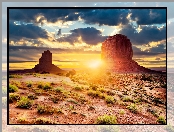Zachód Słońca, USA, Formacje Skalne, Arizona