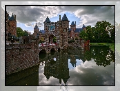 Zamek, Staw, Wieża, Holandia, Most, Odbicie, Castle De Haar, Utrecht