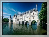 Lato, Francja, Zamek, Chenonceau