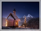 Zima, Noc, Góry, Kościół