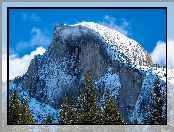 Zima, Góry, Yosemite, Park, USA