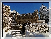 Zamek Lichtenstein Castle, Zima, Badenia-Wirtembergia, Niemcy