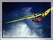 Windsurfing, żółta deska