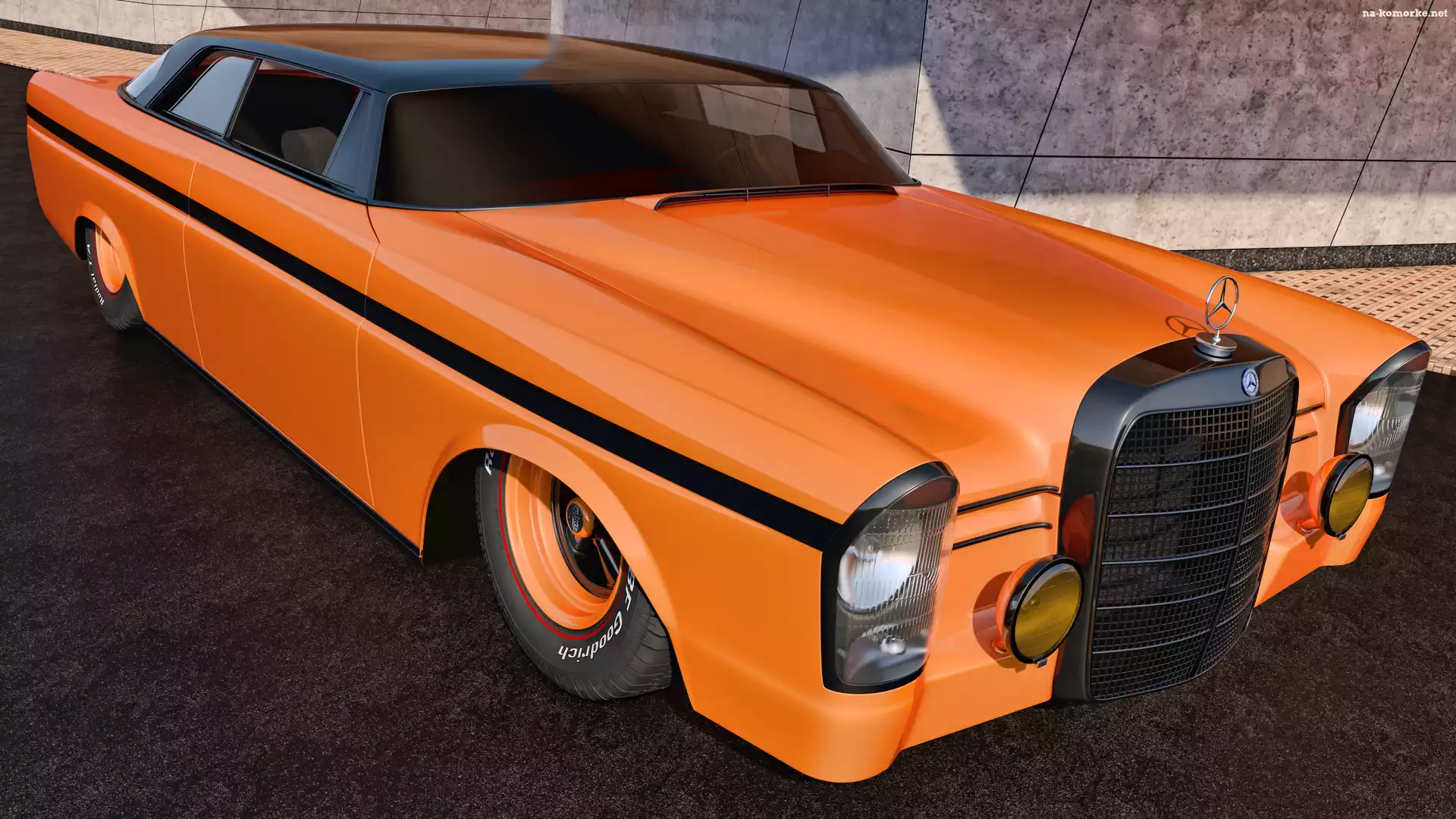 Zabytkowy, 1961, Pomarańczowy, Mercedes Benz 300SE Coupe