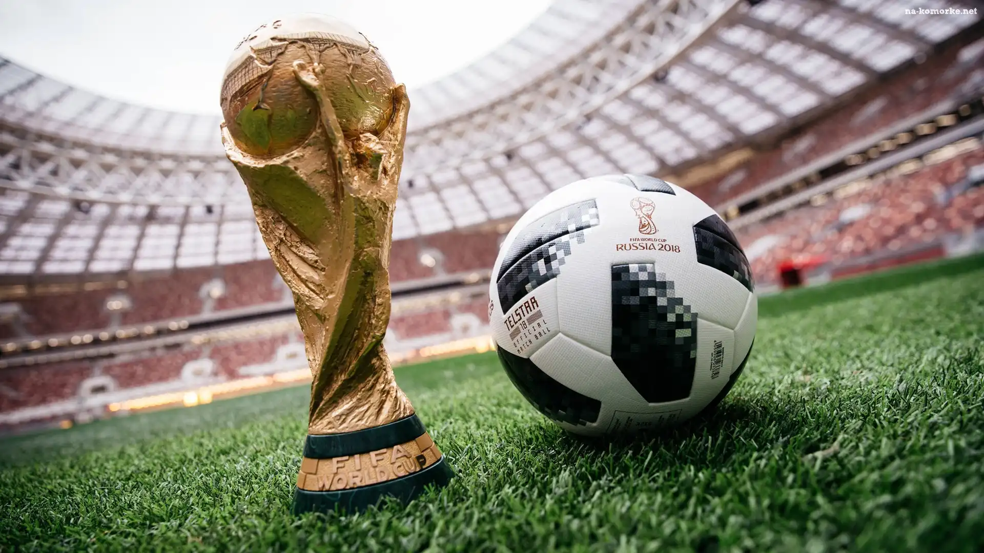 Mundial 2018 Rosja, Stadion, Statuetka, Piłka, Trawa