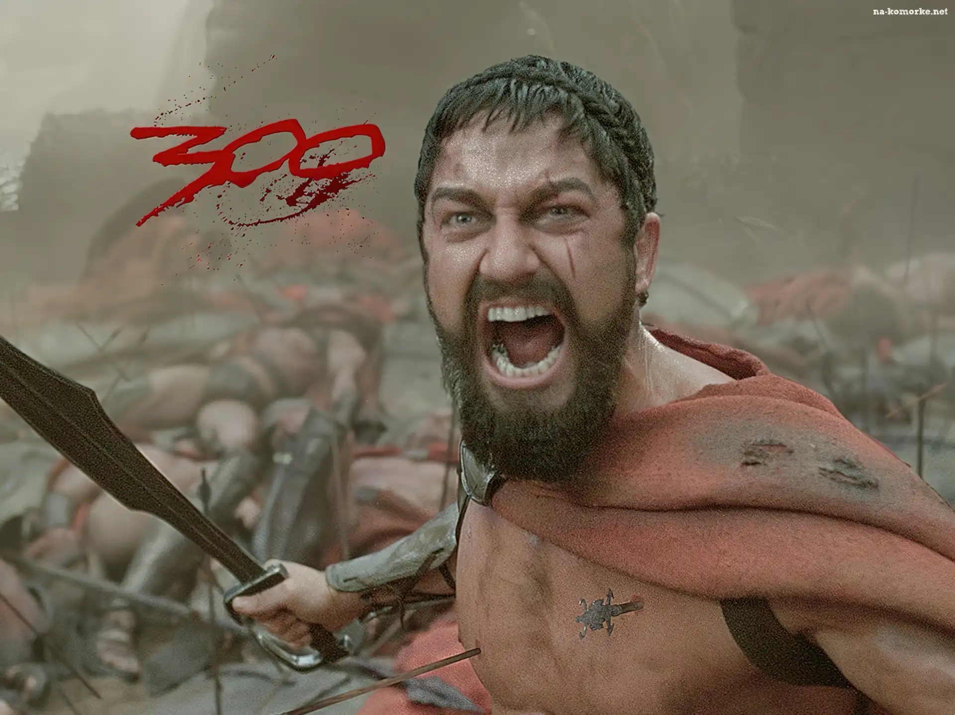 300, Gerard Butler, miecz, trupy