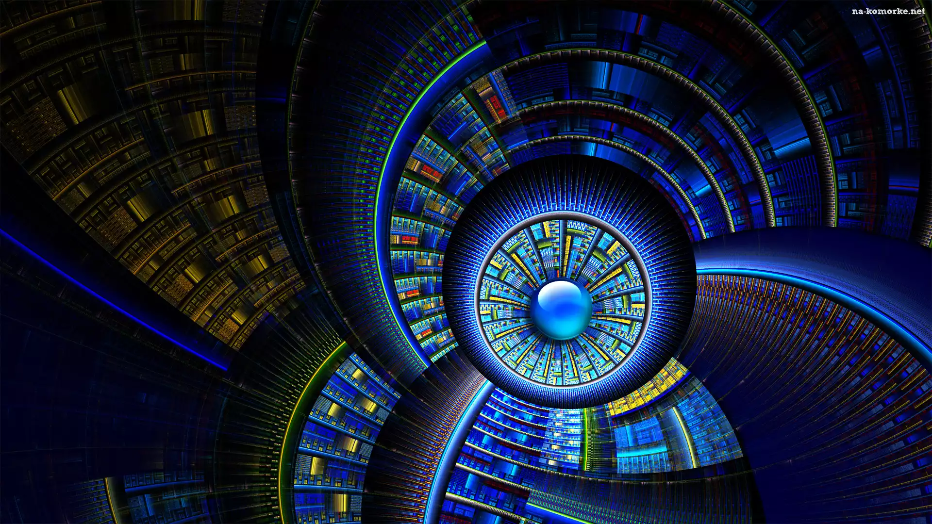 Abstrakcja, Spirale, Granatowo, Złote