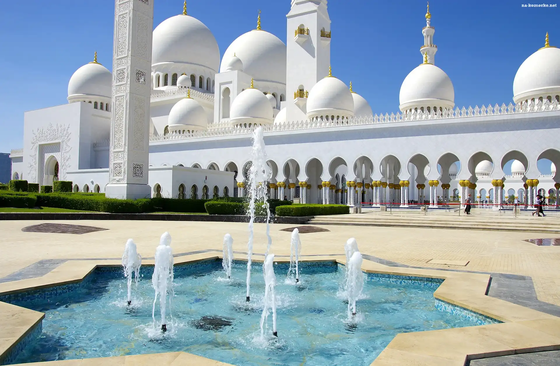 Abu Dhabi, Fontanna, Meczet, Sheikh Zayed