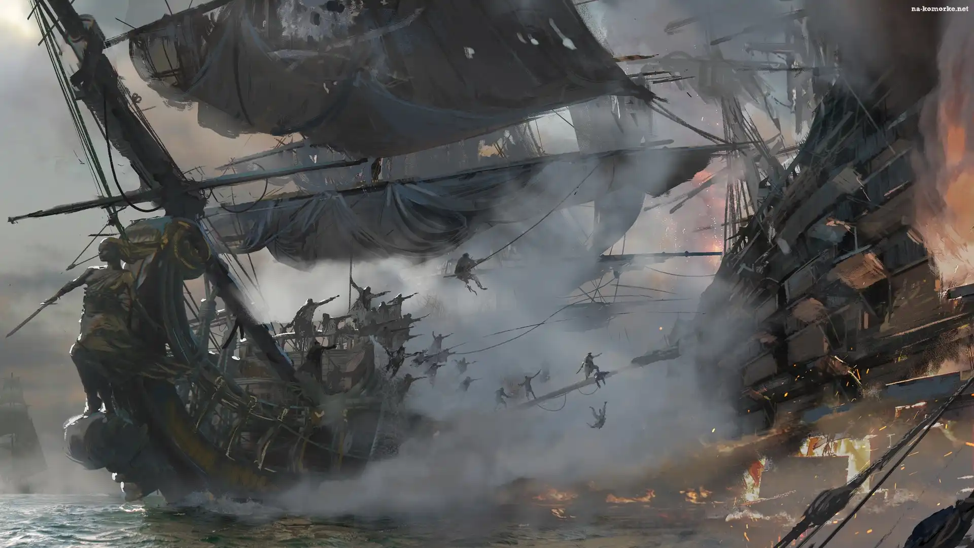 Żaglowce, Skull and Bones, Statek, Piracki, Walka