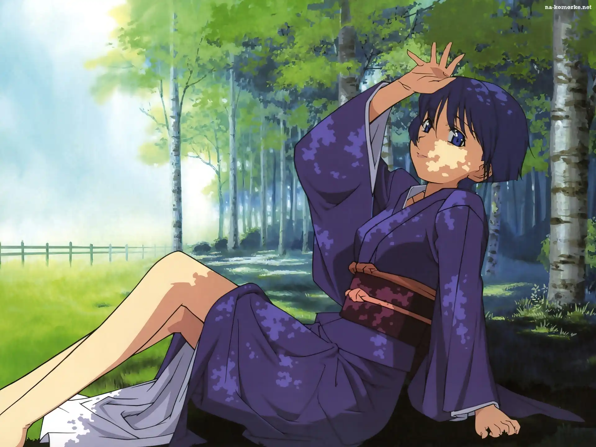 Ai Yori Aoshi, kimono, dziewczyna, las