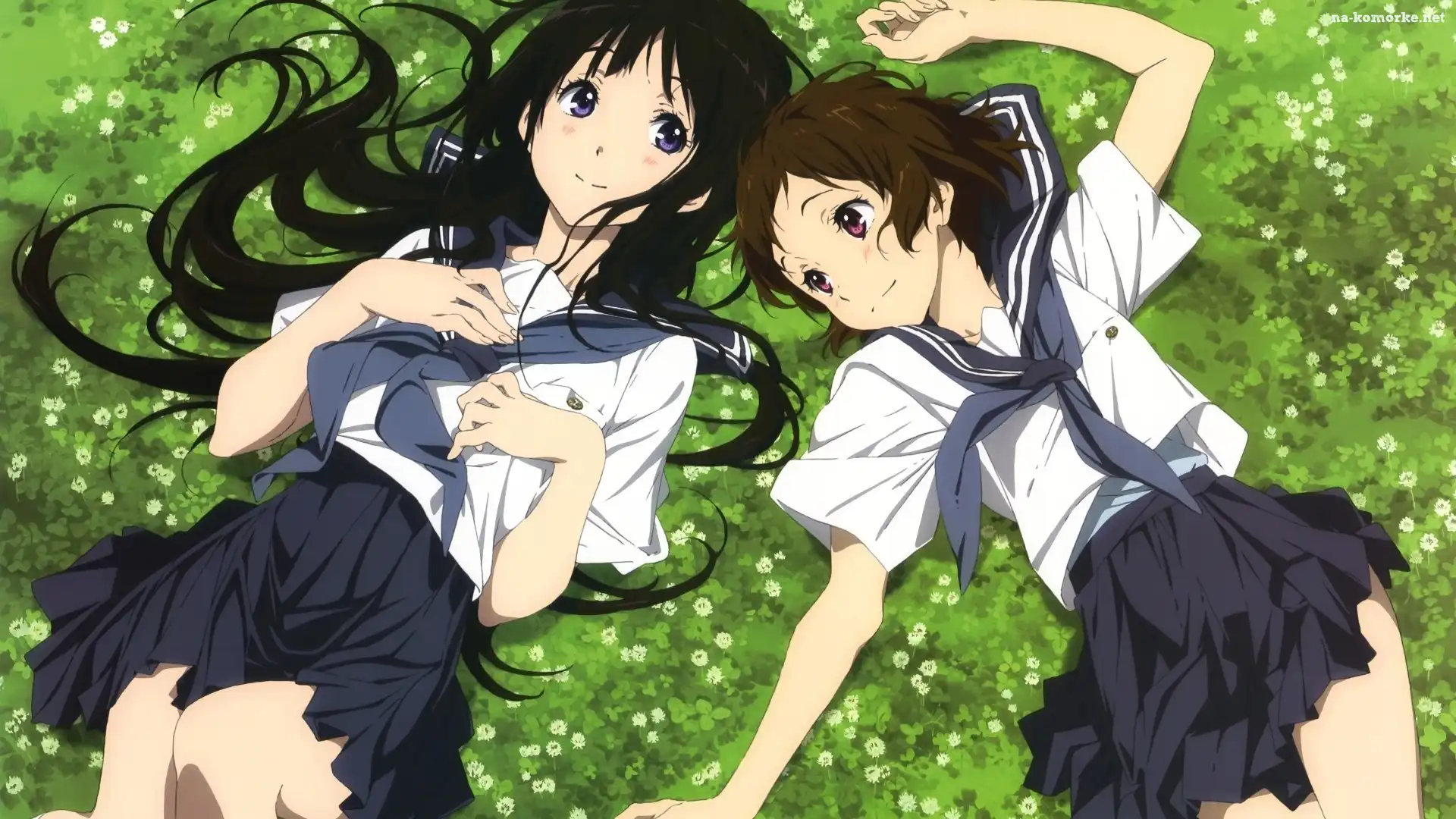 Łąka, Trawa, Dziewczyny, Anime, Koniczyna, Manga