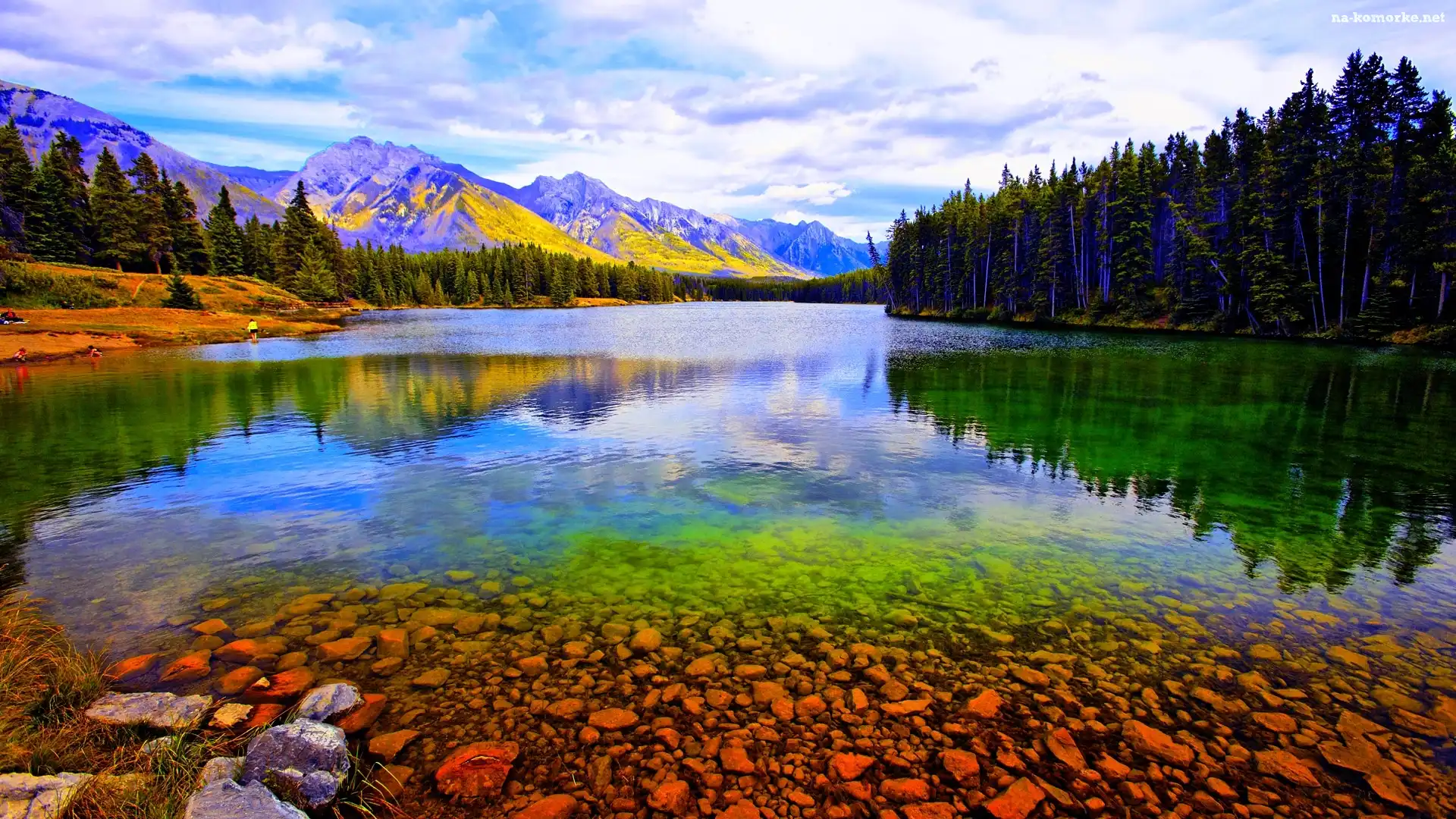 Alberta, Jezioro, Lasy, Góry, Banff