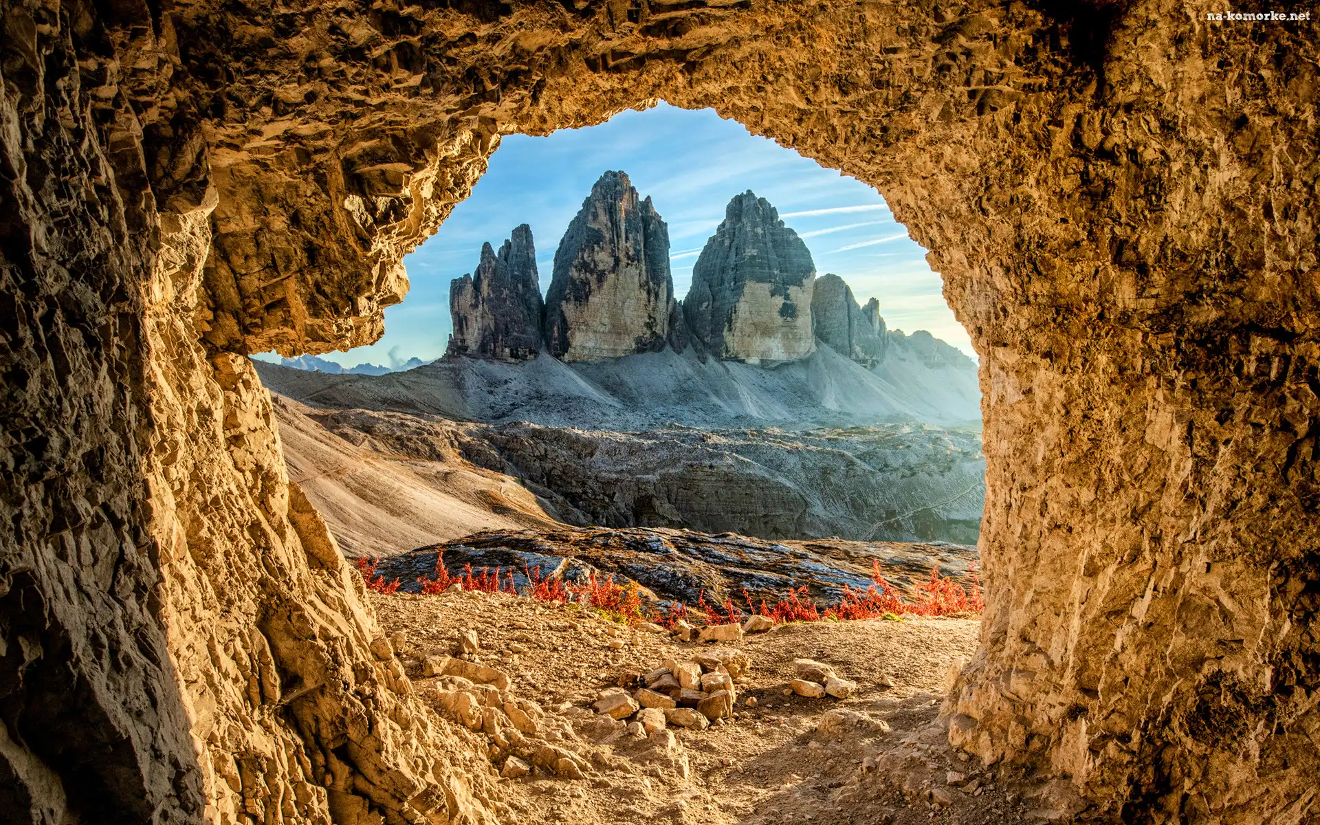 Dolomity, Południowe Alpy Wapienne, Włochy, Jaskinia, Góry, Tre Cime di Lavaredo