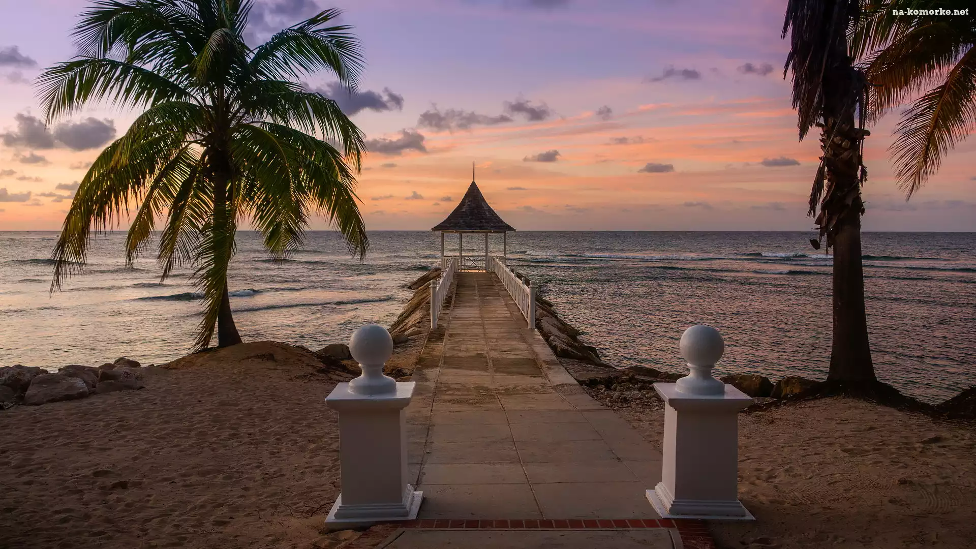 Palmy, Altana, Morze Karaibskie, Jamajka, Deptak, Montego Bay
