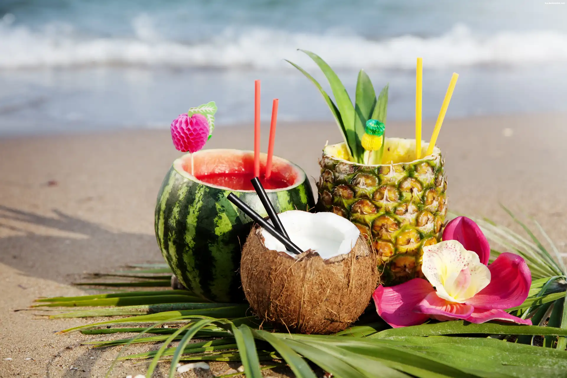 Ananas, Tropikalne, Koktajle, Kokos, Arbuz