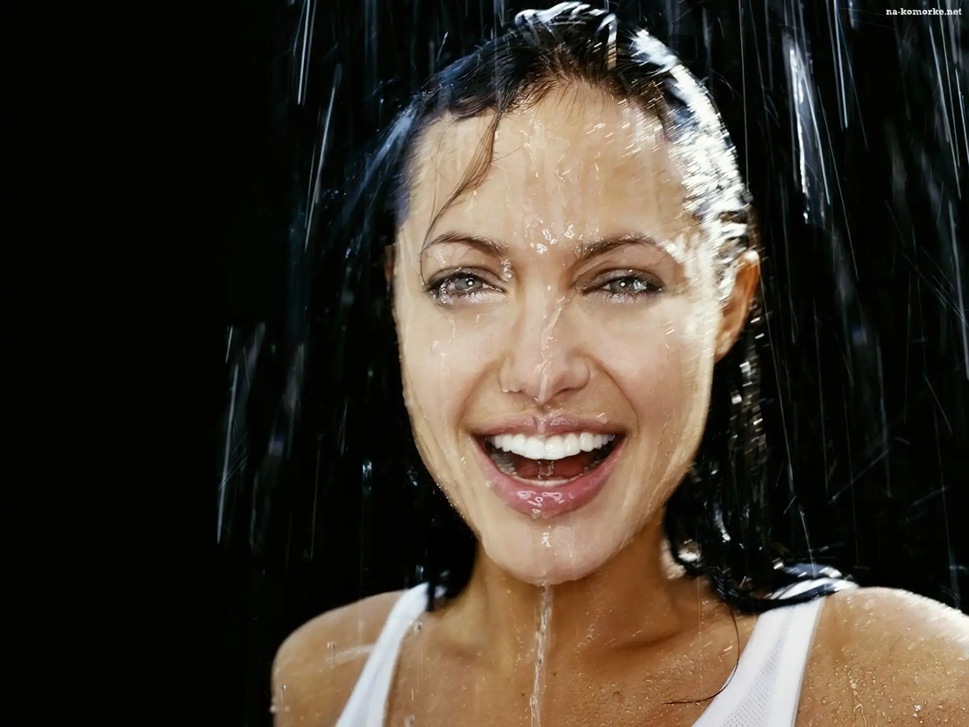 Angelina Jolie, mokre włosy