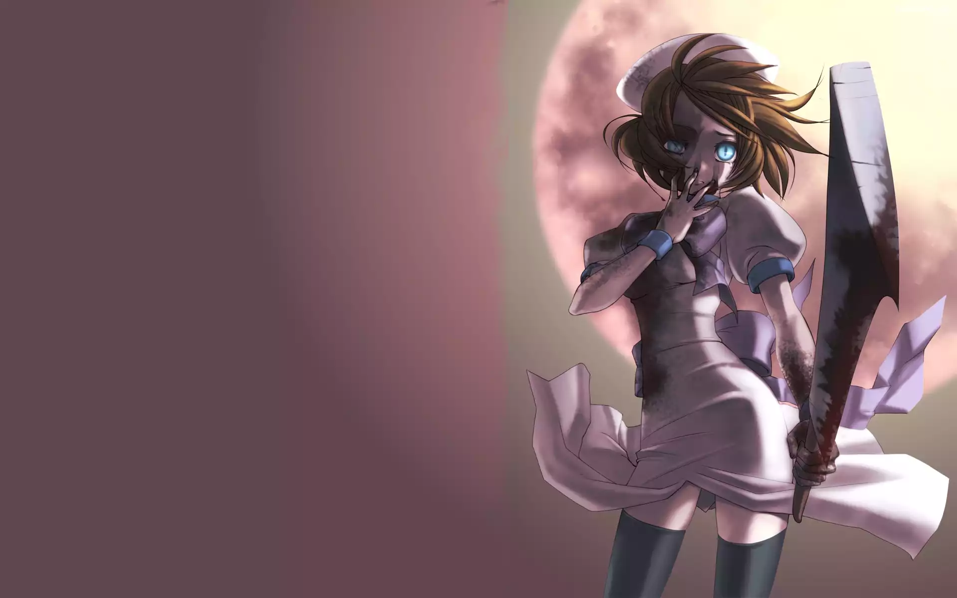 Anime, Dziewczyna, Miecz, Księżyc, Manga