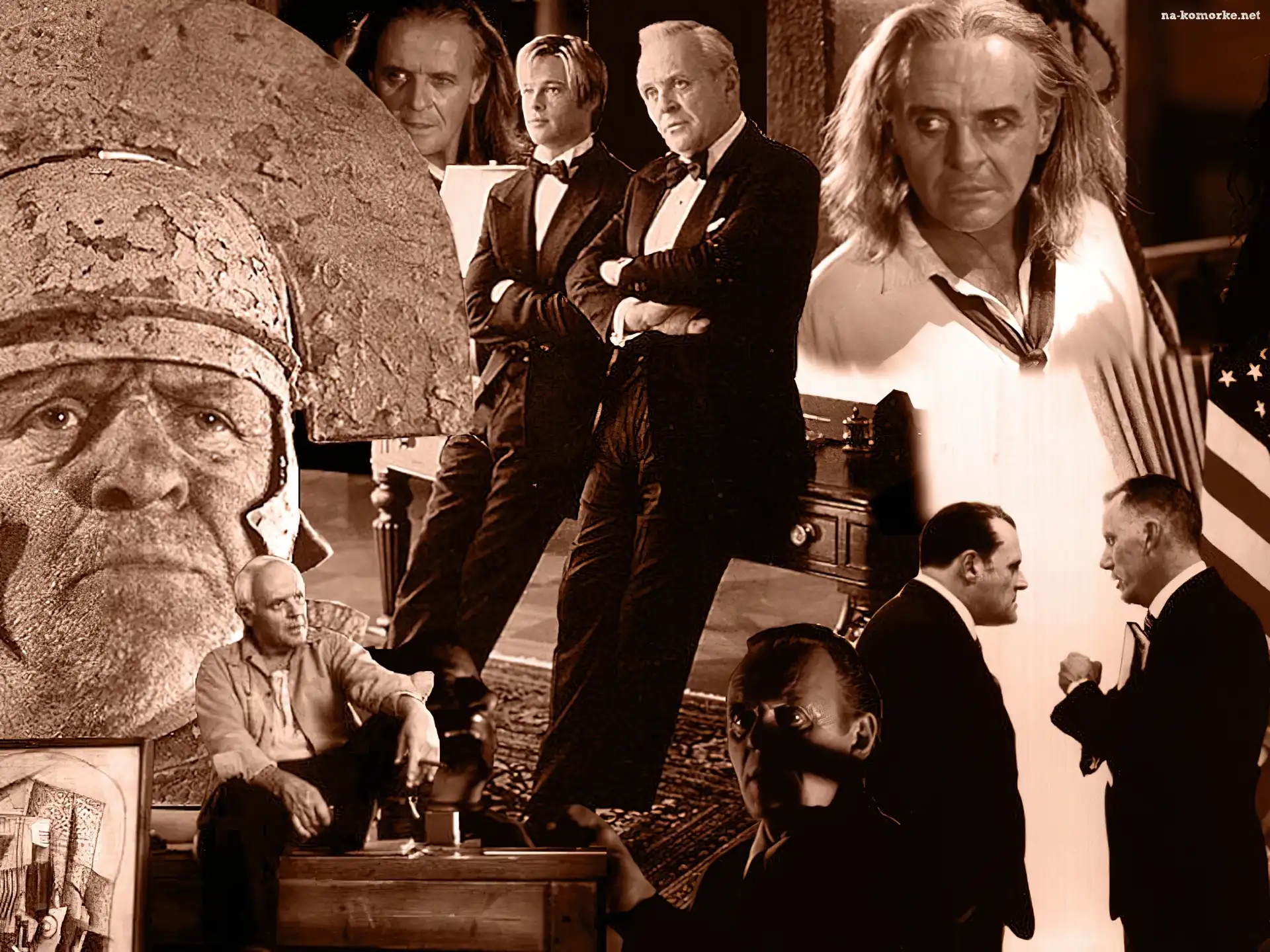 Anthony Hopkins, długie, włosy