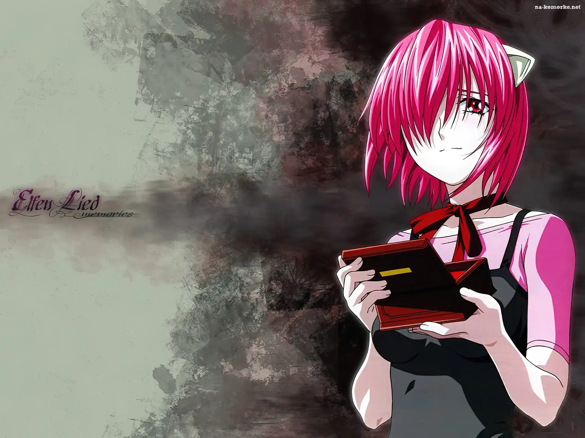 apaszka, Elfen Lied, pudełko, dziewczynka, szkatułka