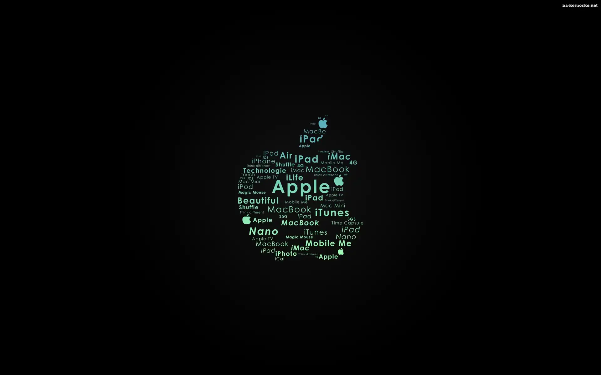 Apple, Tło, Napisy, Czarne