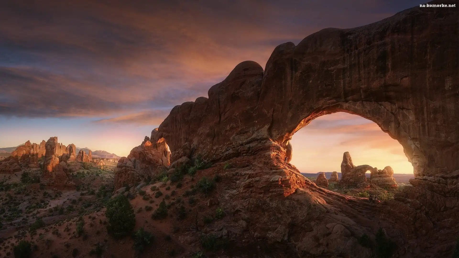 Skały, Łuk skalny, Park Narodowy Arches, Stany Zjednoczone, Double Arch, Stan Utah