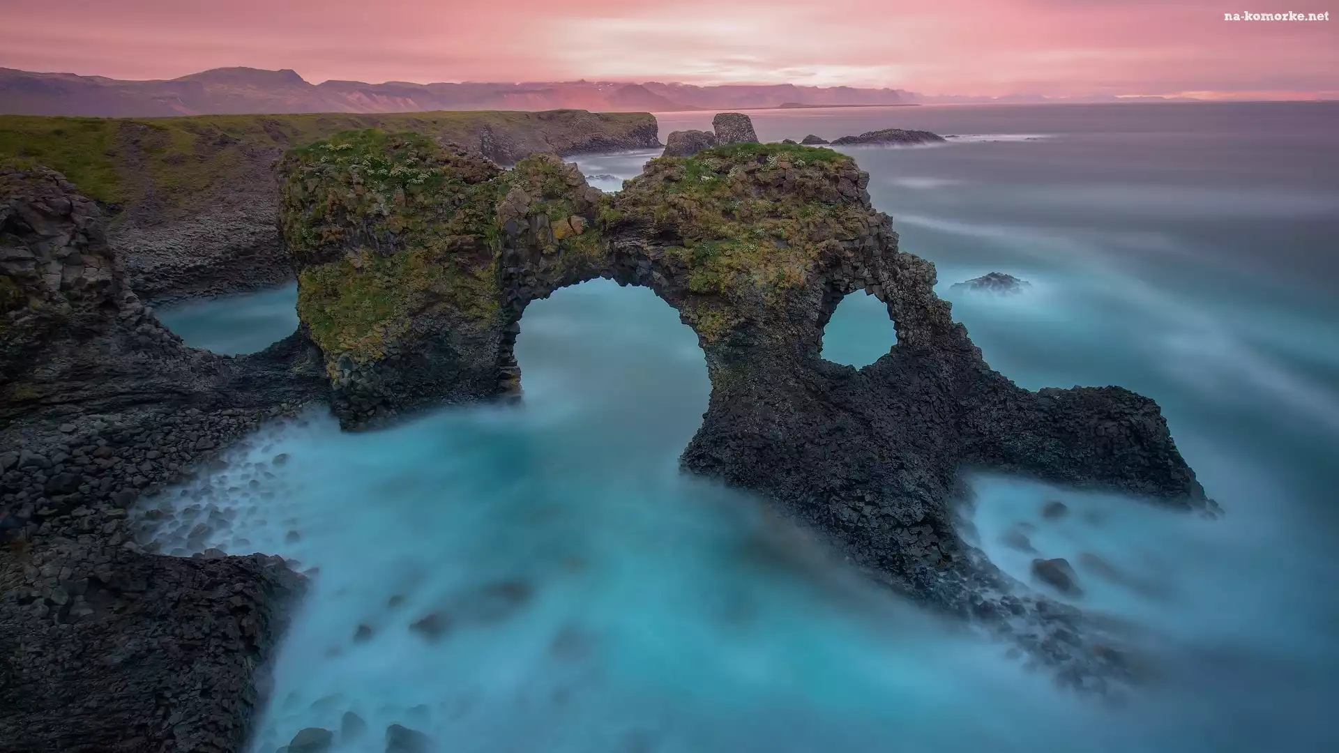 Morze, Arnarstapi, Islandia, Łuk, Skała, Punkt widokowy, Gatklettur