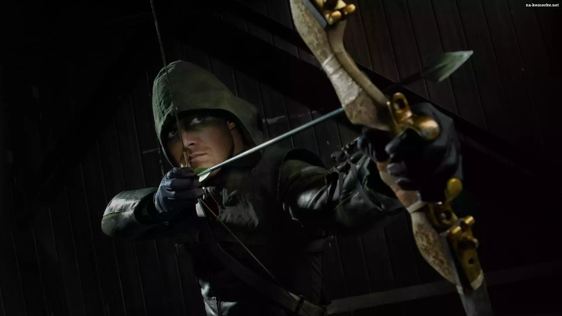 Łuk, Arrow, Serial, Kaptur, Zielona strzała, Oliver Queen - Stephen Amell