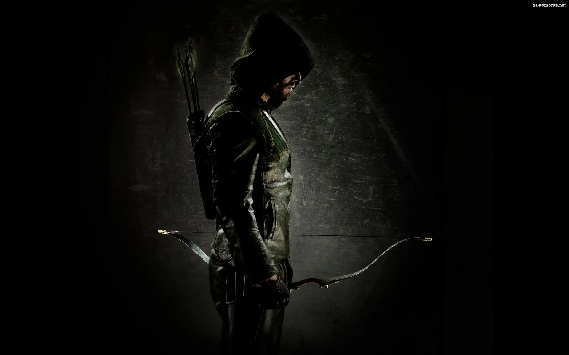 Łuk, Arrow, Serial, Kaptur, Zielona strzała, Oliver Queen - Stephen Amell