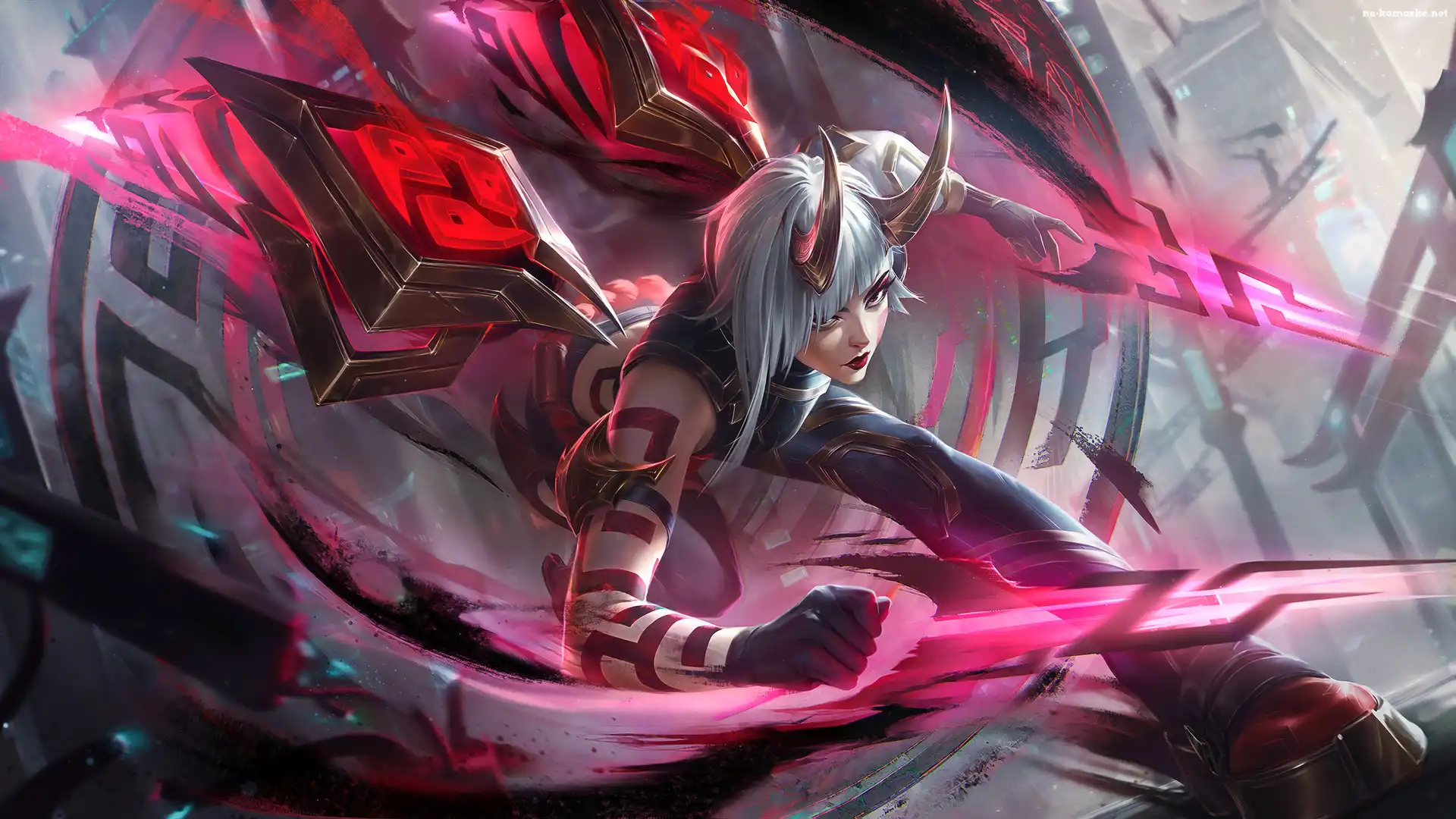 Blondynka, Postać, Bieg, Atramentowy cień, Inkshadow, League of Legends, Gra, Kai Sa, Rogi