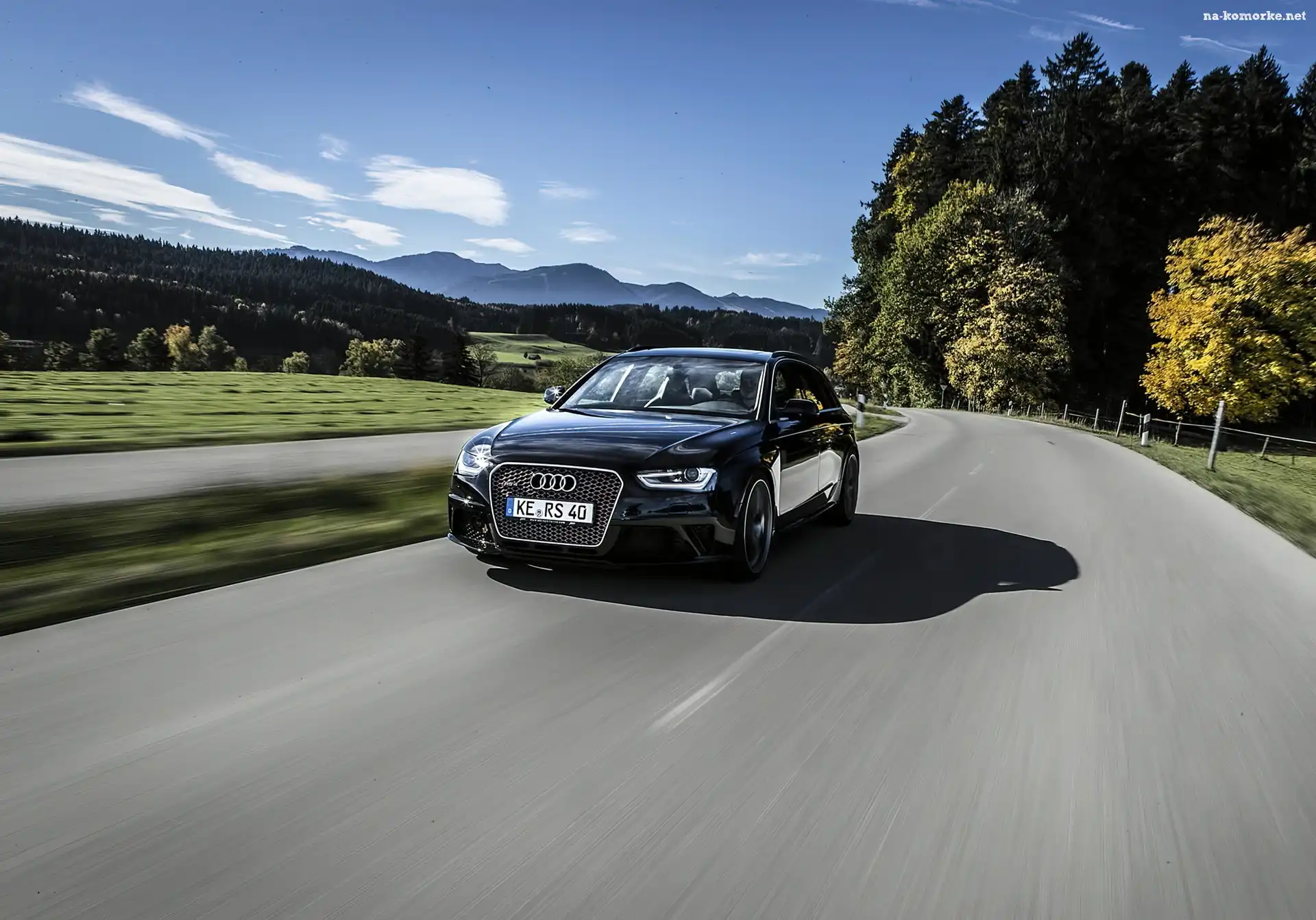 Audi, Drzewa, RS4, Droga