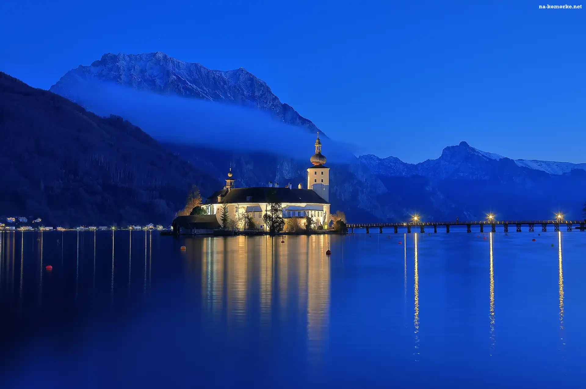 Austria, Kościół, Góry, Jezioro, Gmunden