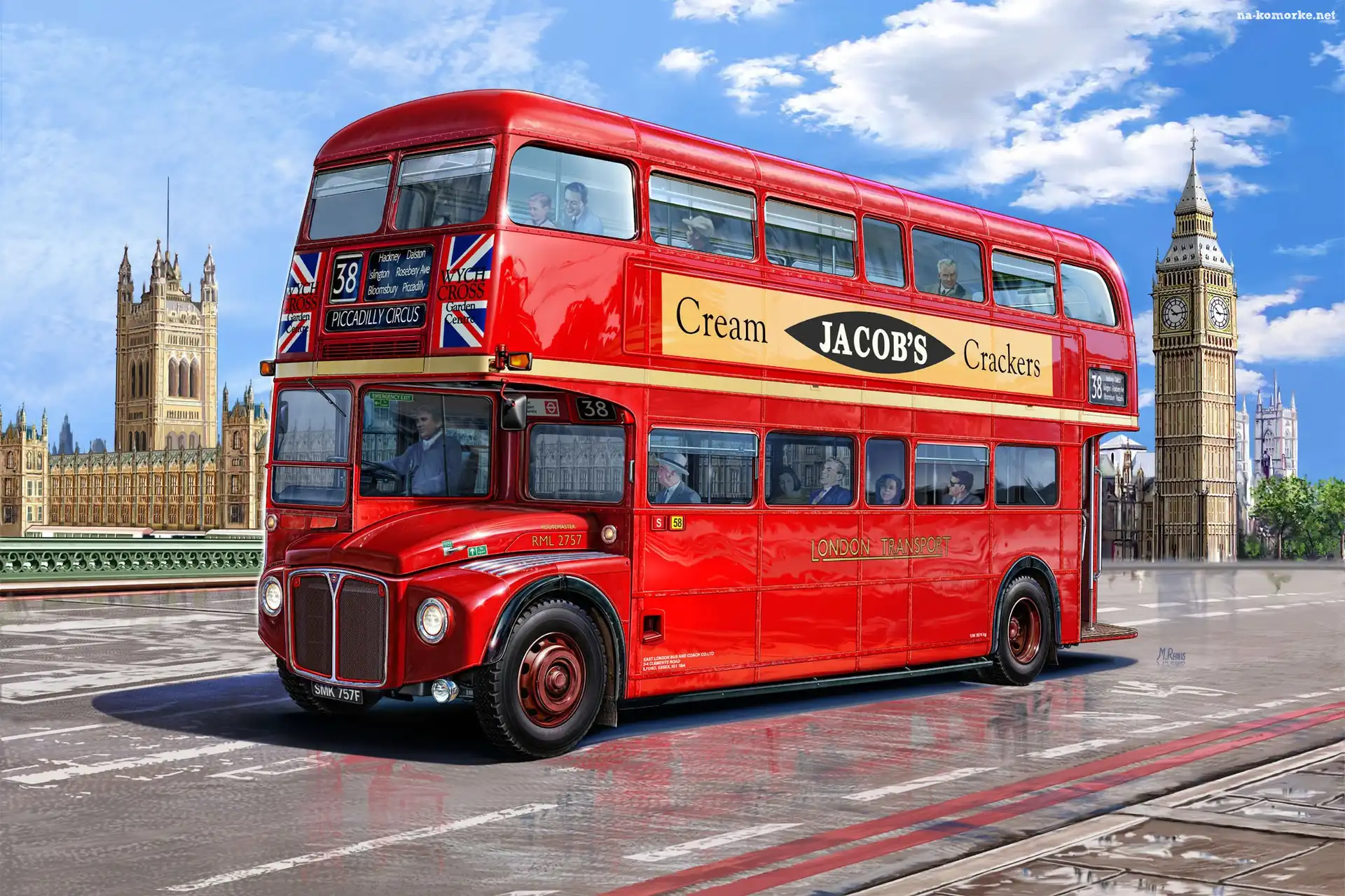 Autobus, Londyn, Most, Big Ben