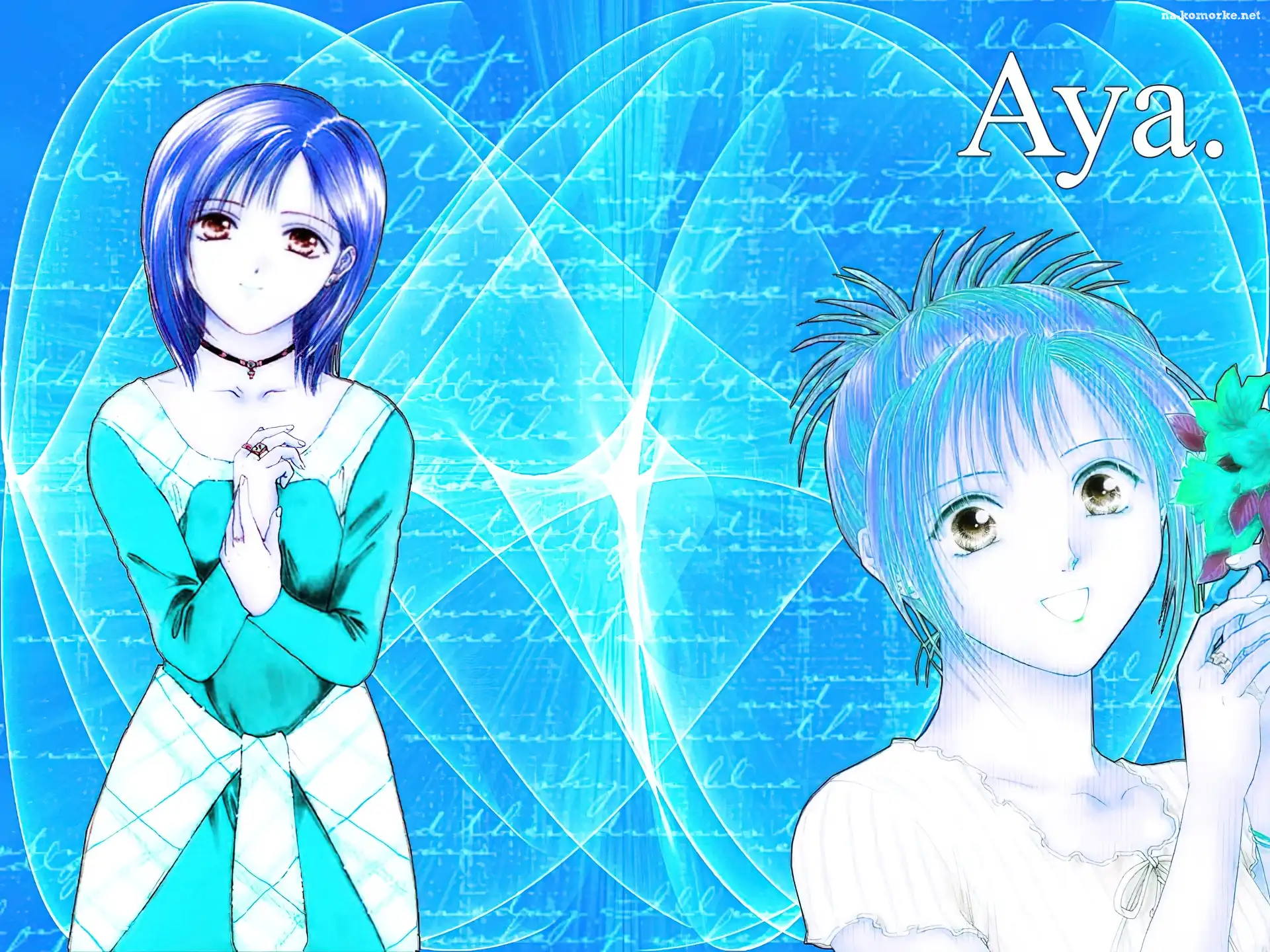 Ayash No Ceres, kwiatek, kobiety, napis