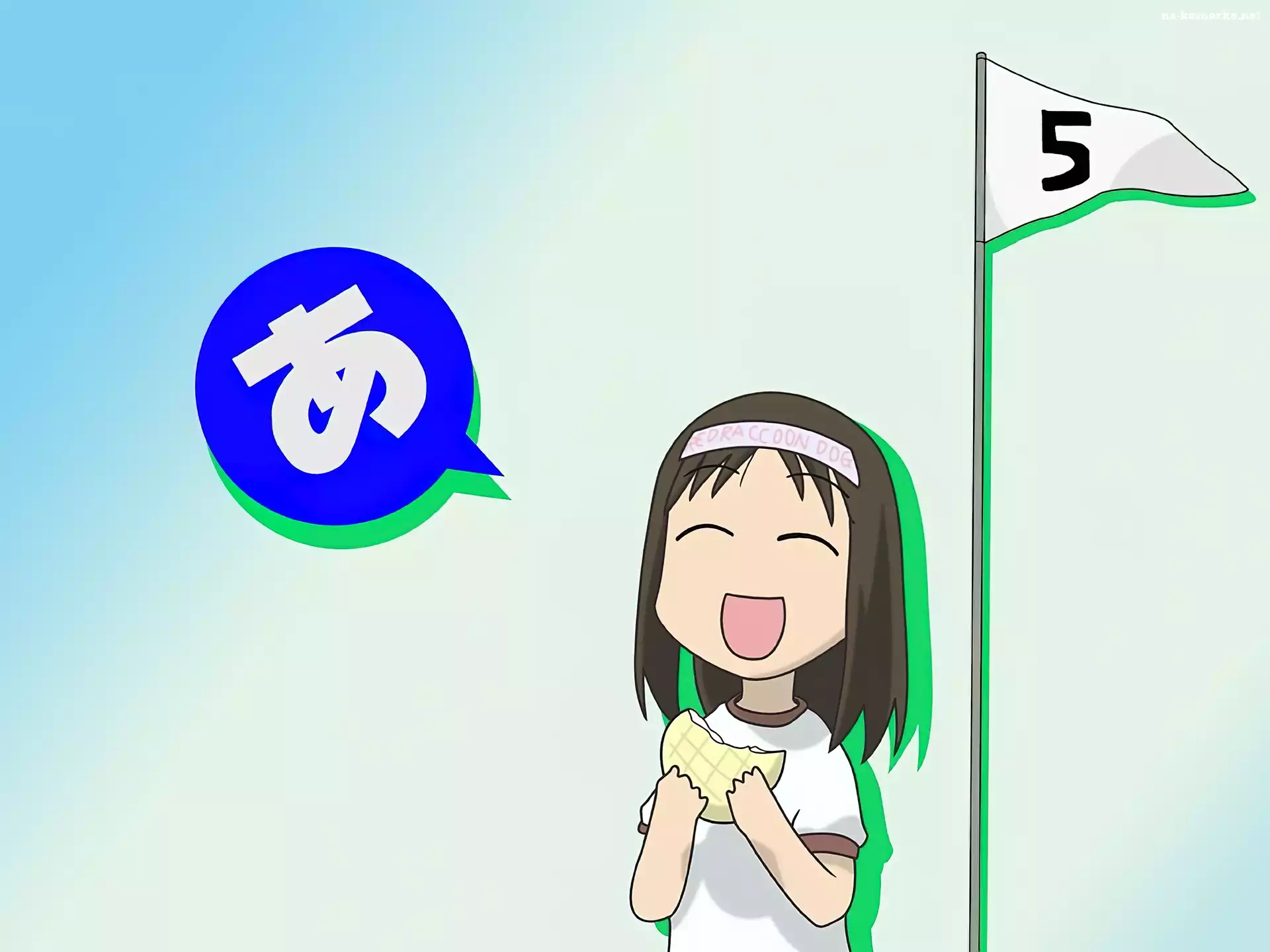 dziewczyna, ciastko, Azumanga Daioh, flaga