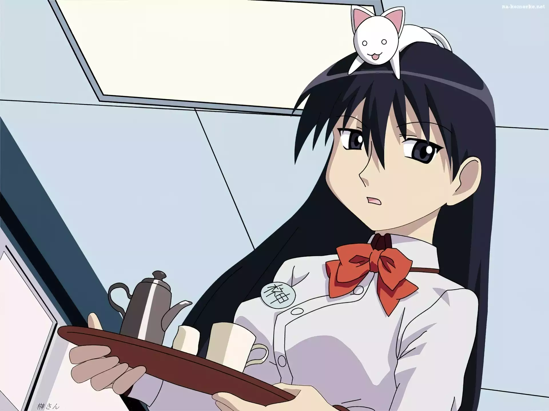 kelnerka, tacka, Azumanga Daioh, kobieta