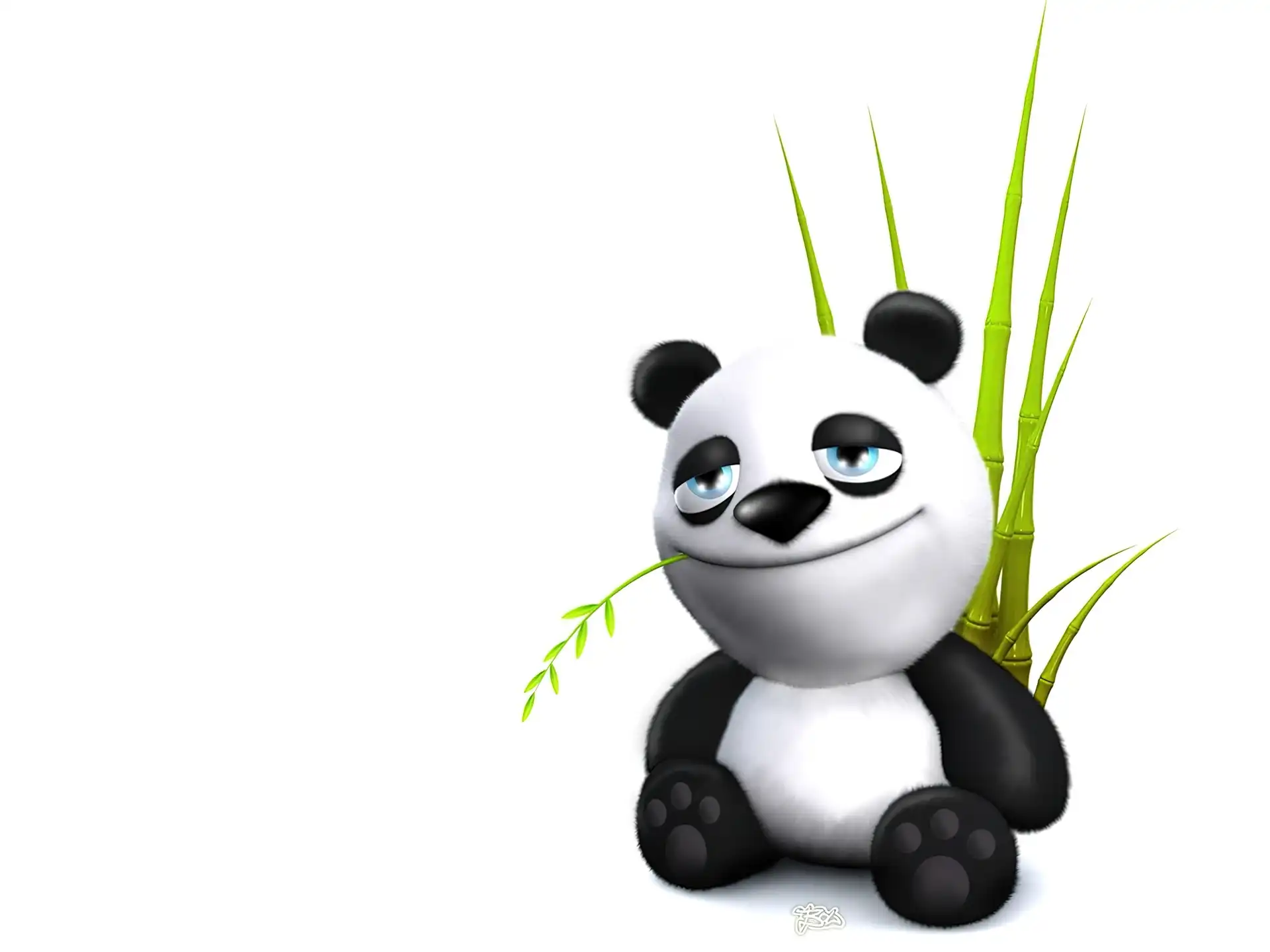 Panda, Animowana, Bambus