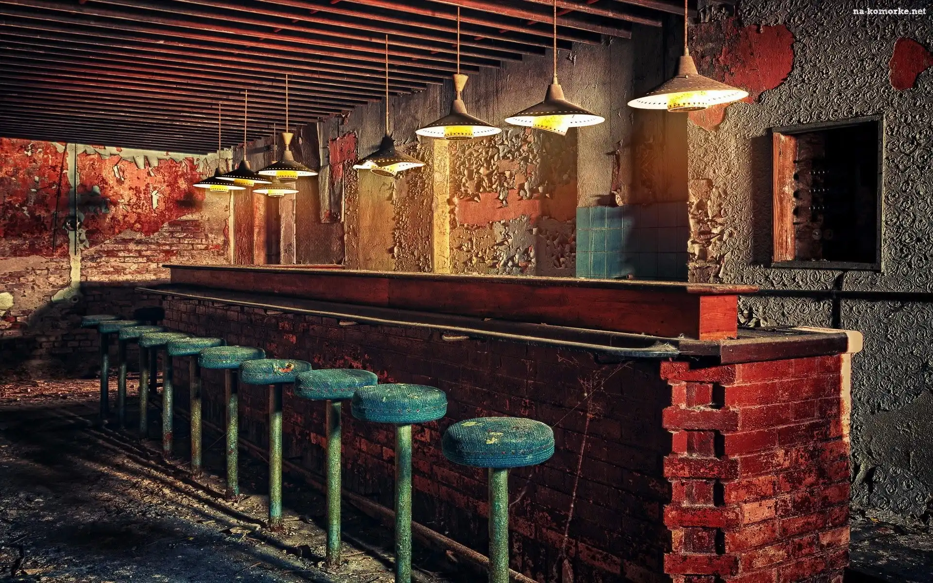 Bar, Krzesła, Lampy Wnętrze