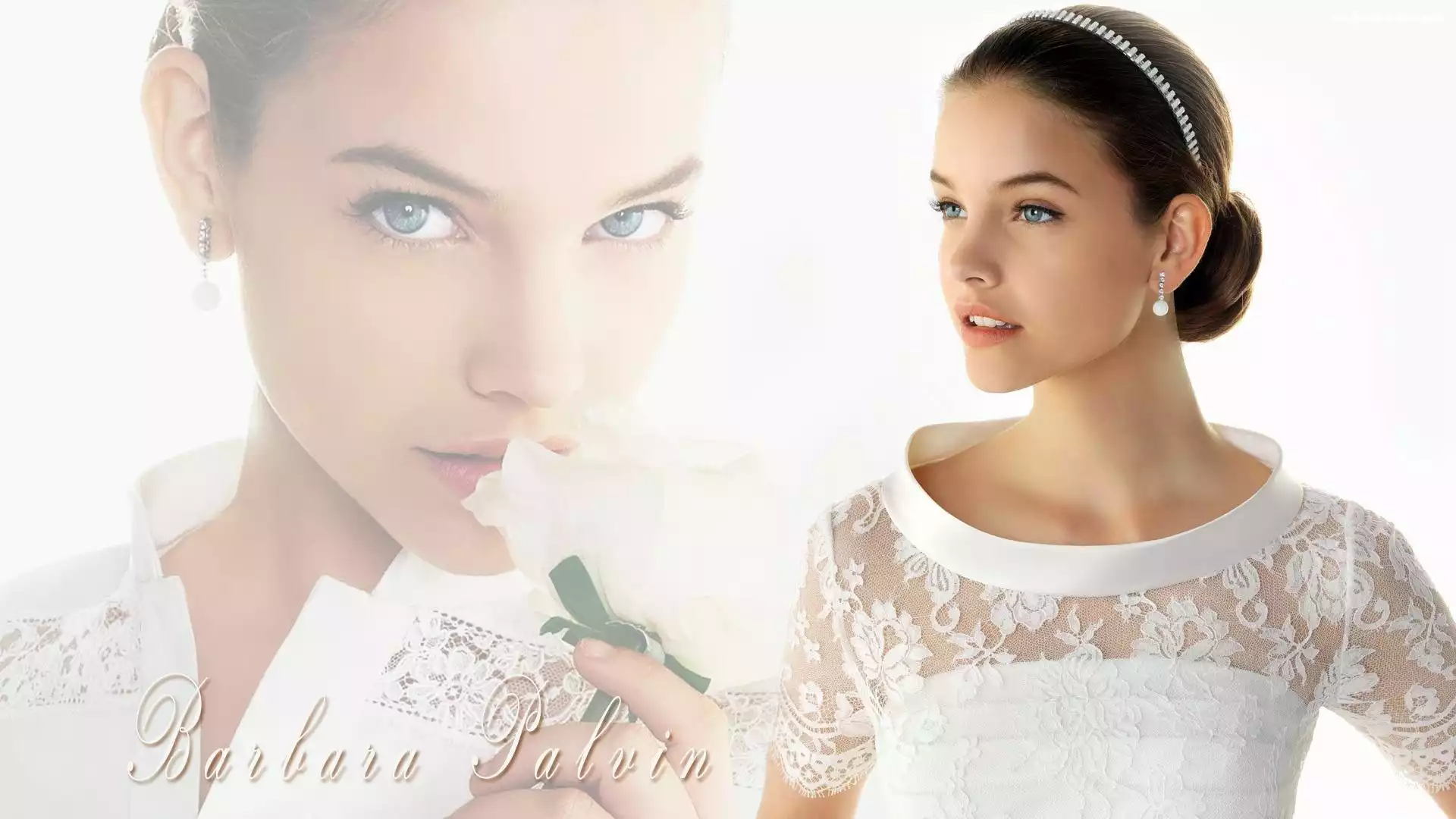 Barbara Palvin, Napis, Biały, Strój