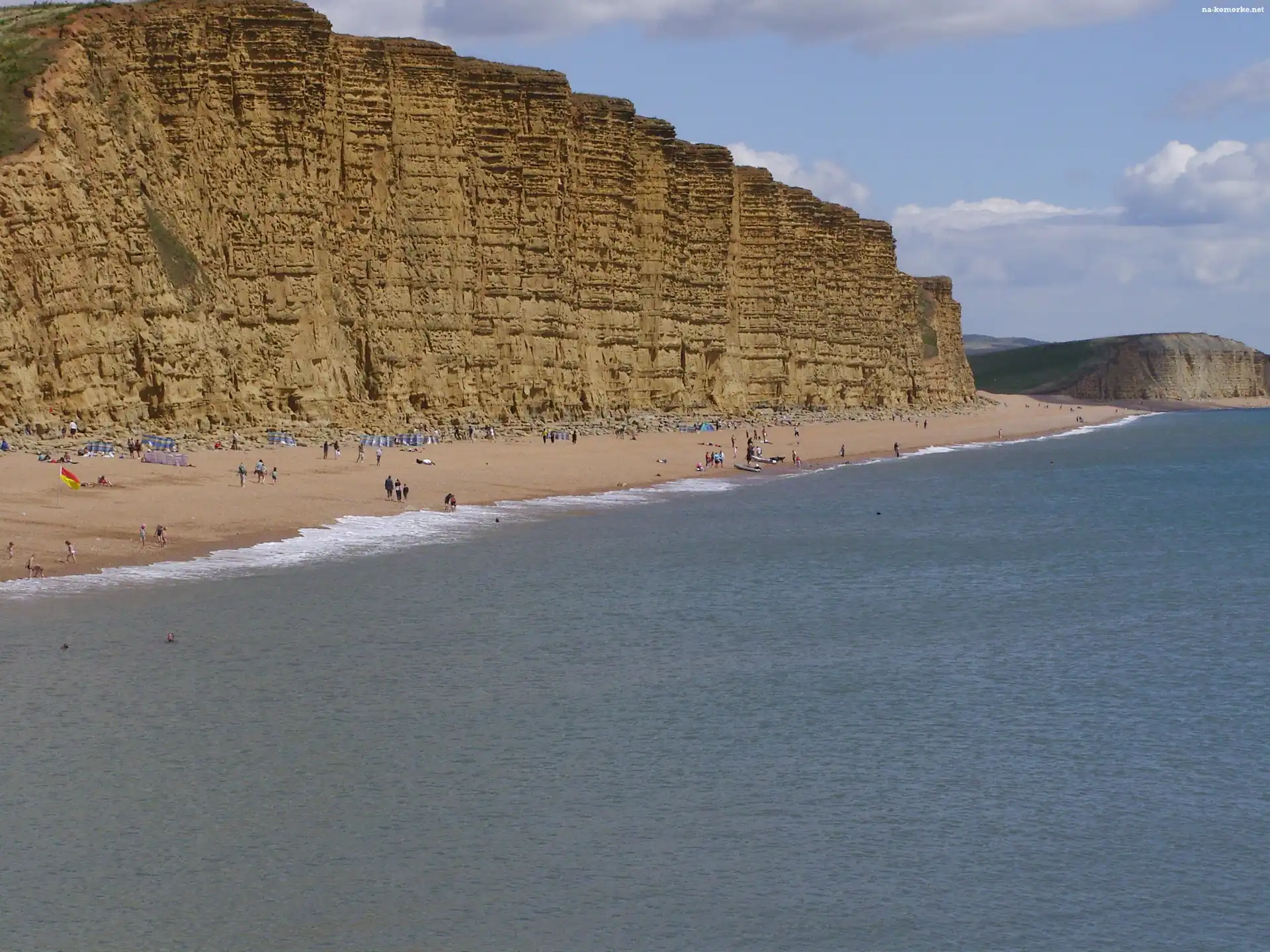 west bay.uk Anglia, morze, klif, plaża