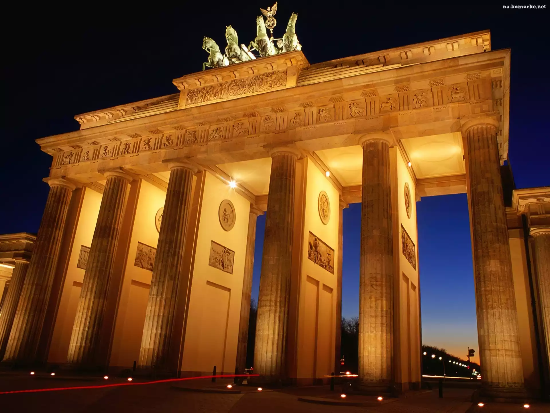 Berlin, Noc, Niemcy, Brama Brandenburska