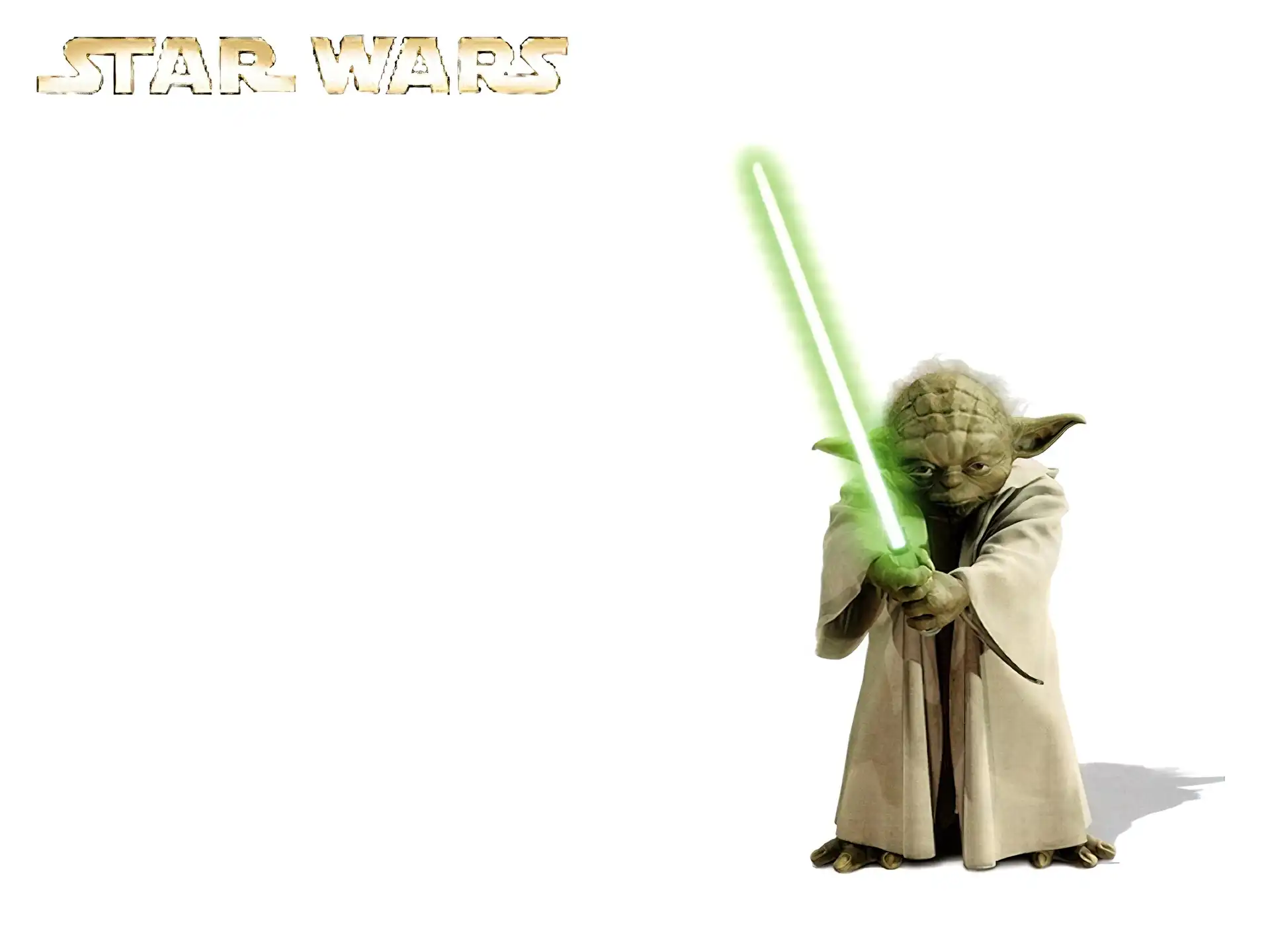 białe tło, Yoda, Star Wars, laser